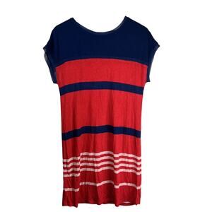 Jason‎ Wu Target Dress Medium Red Striped Lightweight Casual Blue Jersey Shift
